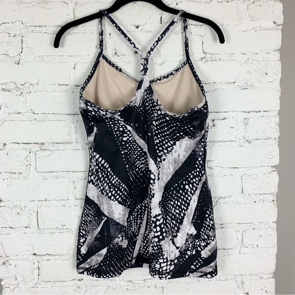 Lululemon Power Y Tank Top Luon Static Mist Black White 8 - Picture 10 of 11